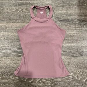 ALO Yoga Ribbed Full Length Tank Top in Dusty Pink